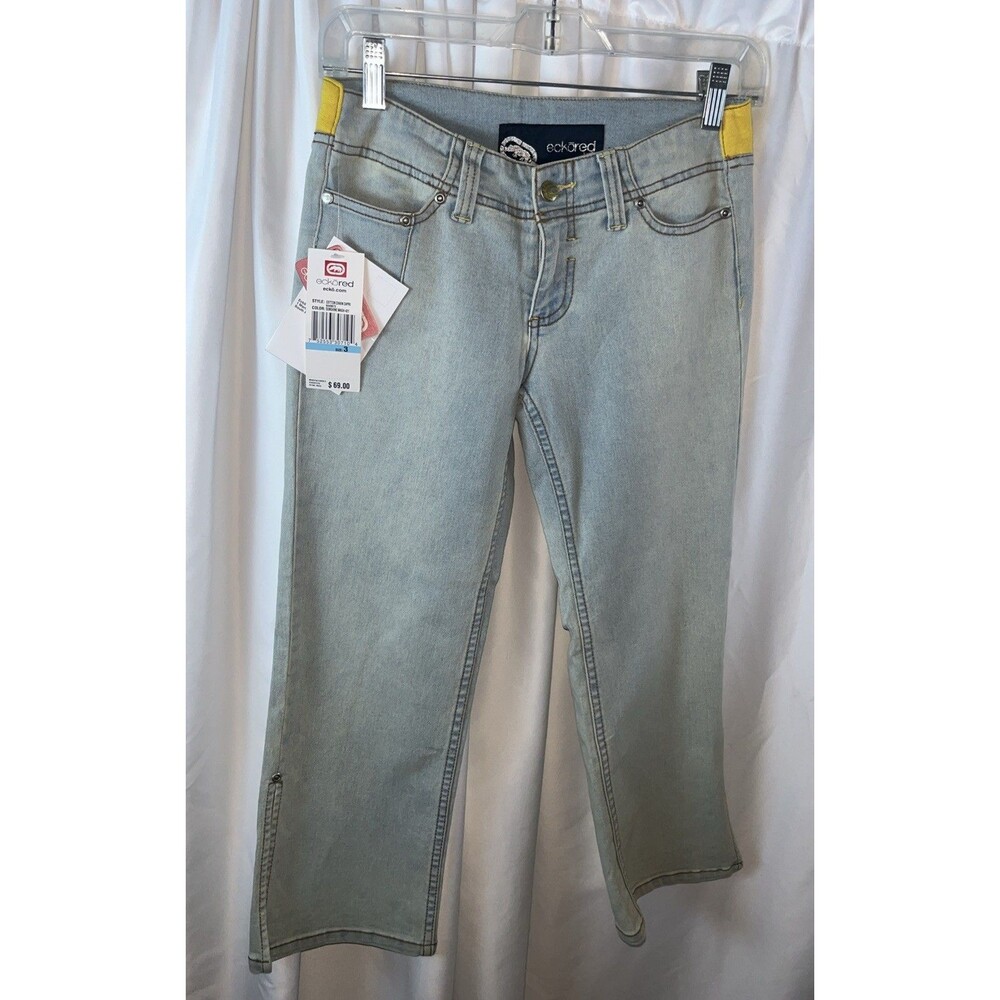 Ecko Red Juniors Sunshine Wash Light Wash Cropped Jeans Size 3 Mid Low Rise